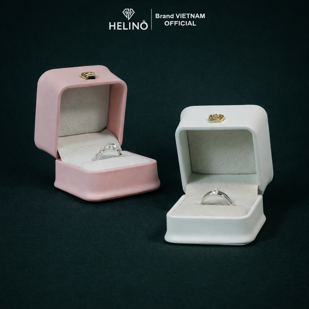 Hộp nhẫn HELINO bằng da, đựng nhẫn, bông tai