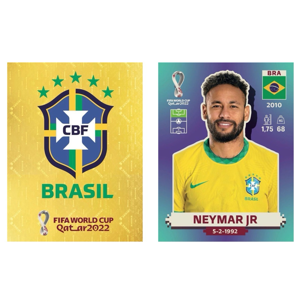 [Thẻ in] Thẻ cầu thủ bóng đá Brasil - Panini World Cup 2022