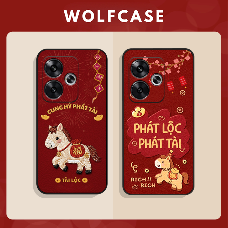 Ốp Lưng Oppo A5 2025,  A5 Pro/ OPPO A5X, A5i. A5i Pro   Tết Ngựa Lucky Horse may mắn