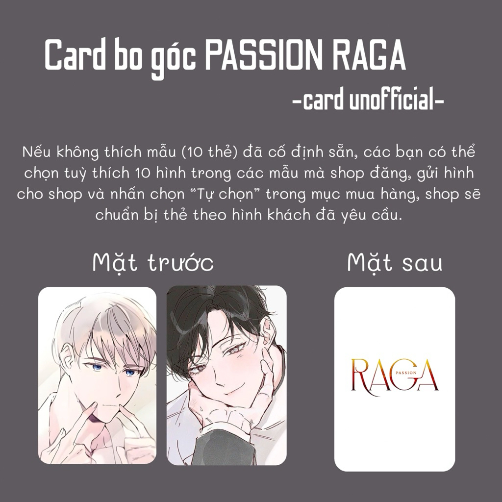 SET 10 CARD BO GÓC PASSION RAGA