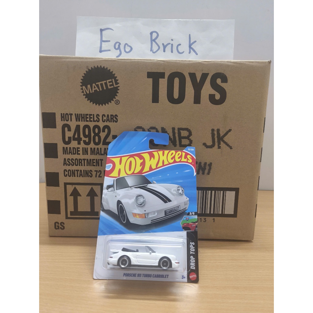 [HW] Xe mô hình Hot Wheels Porsche 911 Turbo Cabriolet (trắng) tỉ lệ 1:64