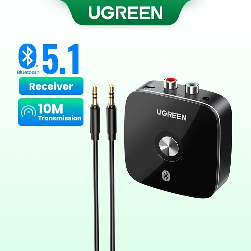 Bộ thu Bluetooth 5.1 cho Loa, Amly cổng 3.5mm + RCA chính hãng Ugreen 40759 cao cấp