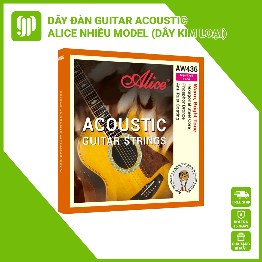 Dây Đàn Guitar Acoustic Alice AW436 AW432 A406 | Guitar Panda