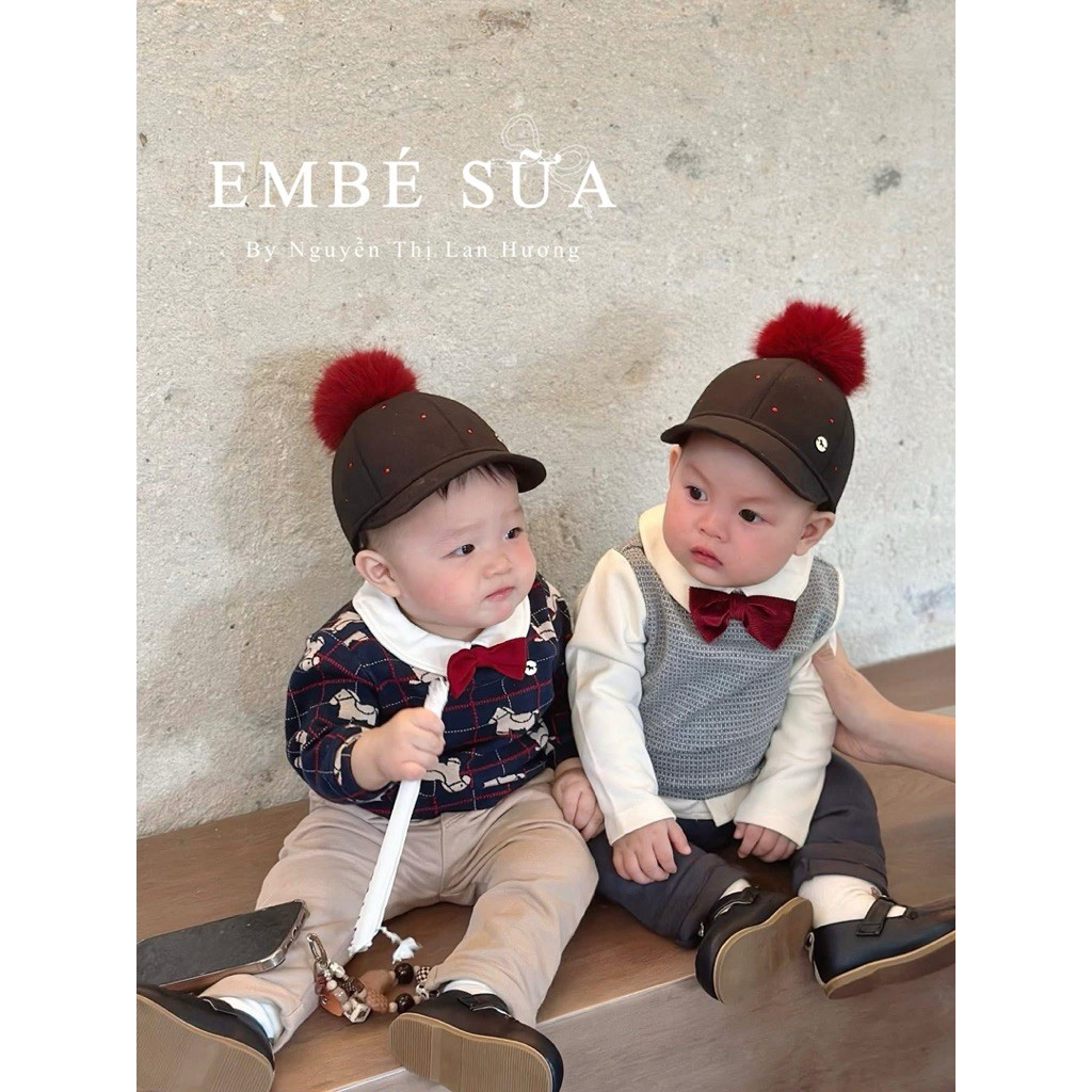 Set ettoi bản rmk hình ngựa set áo quần nơ đỏ