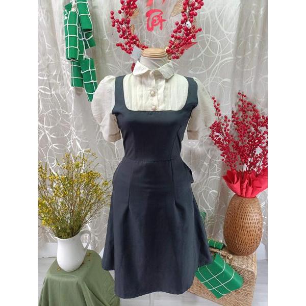 BEMINE thanh lý - Đầm kiểu phối yếm bymo - SIZE S