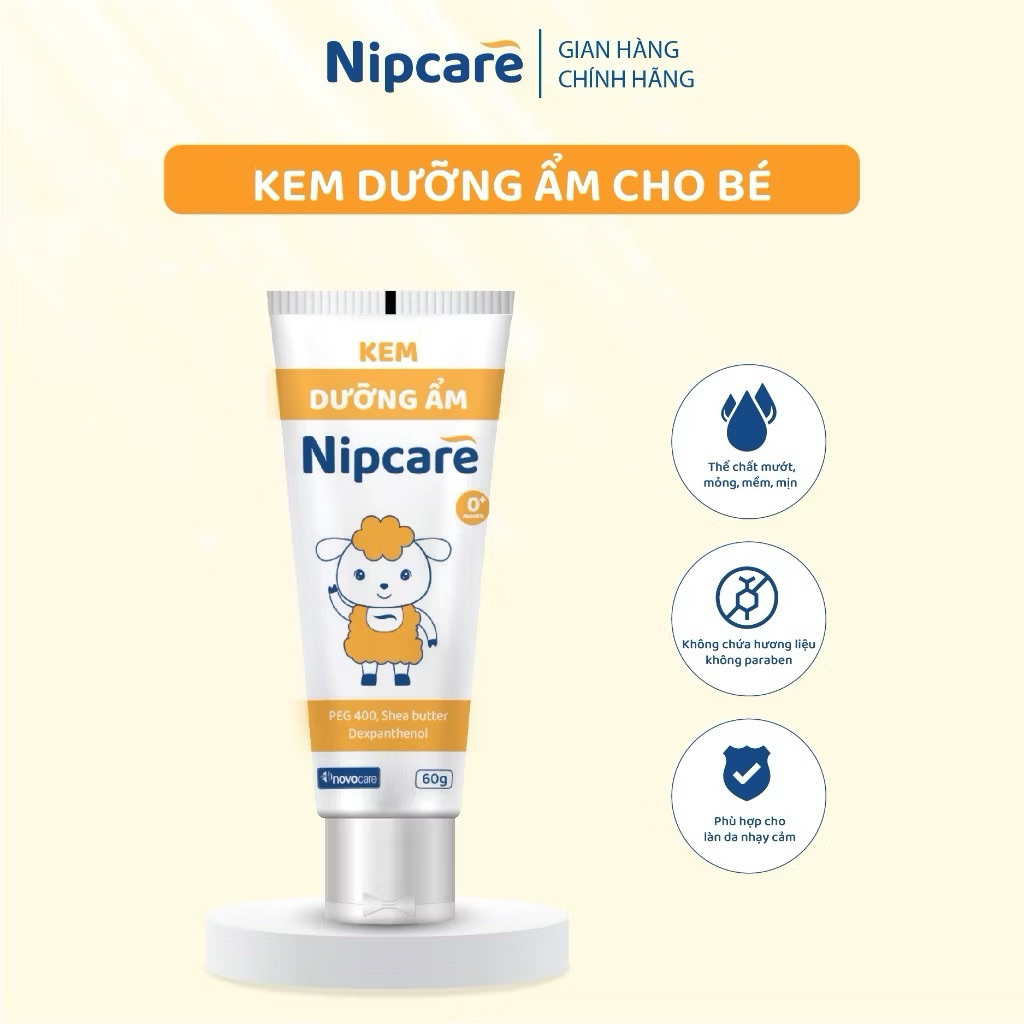 Kem dưỡng ẩm Nipcare cho bé từ 0 tháng tuýp 60g