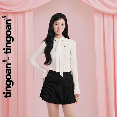 TINGOAN® - Áo sơ mi phối dây nơ cổ tay xếp ly TRẮNG MONICA BLOUSE/WH