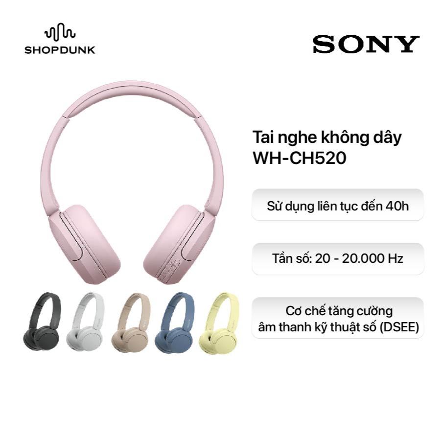 Tai Nghe Không Dây Bluetooth Chụp Tai Sony WH-CH520 | BigBuy360 - bigbuy360.vn