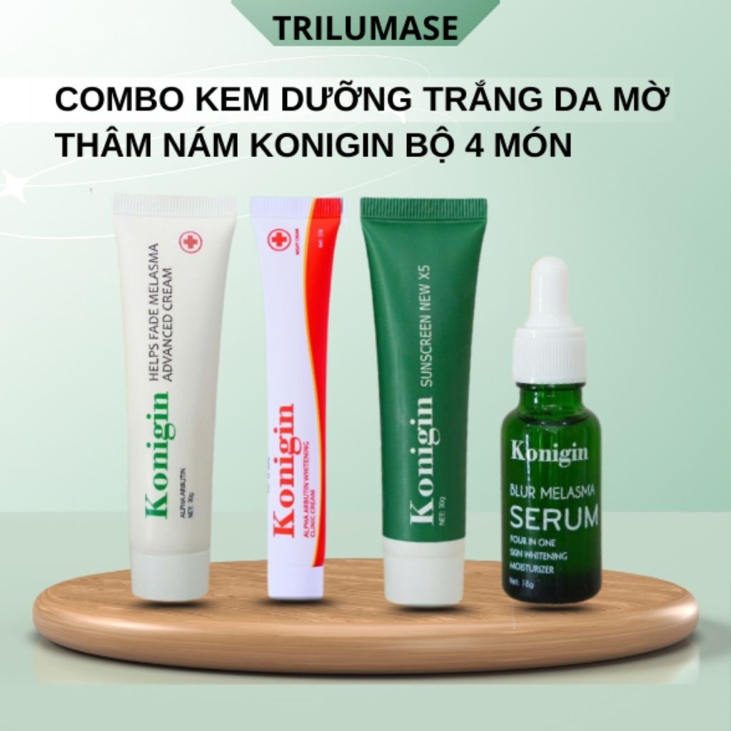Combo Kem Nám Konigin Mờ Thâm, Dưỡng Trắng, Cấp Ẩm & Phục Hồi Da Bộ 4 Món