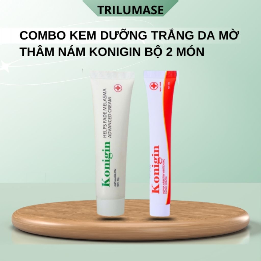 Combo Kem Nám Konigin Hỗ Trợ Mờ Thâm Nám, Dưỡng Trắng, Cấp Ẩm Phục Hồi Da Bộ 2 Món