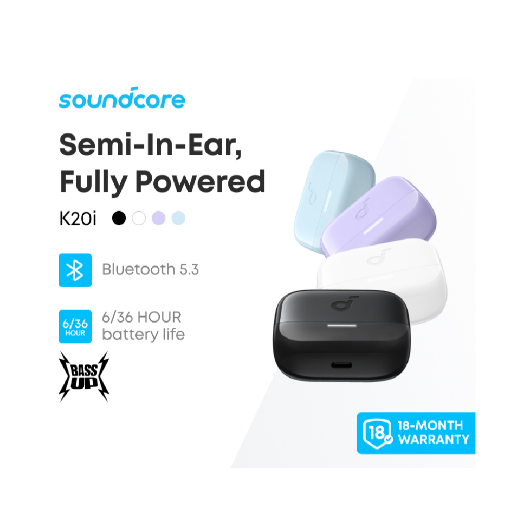 Tai nghe không dây Anker Soundcore K20i | Siêu gọn nhẹ bền | Chống nước IPX5 - Bảo hành Chính hãng 18 tháng | BigBuy360 - bigbuy360.vn