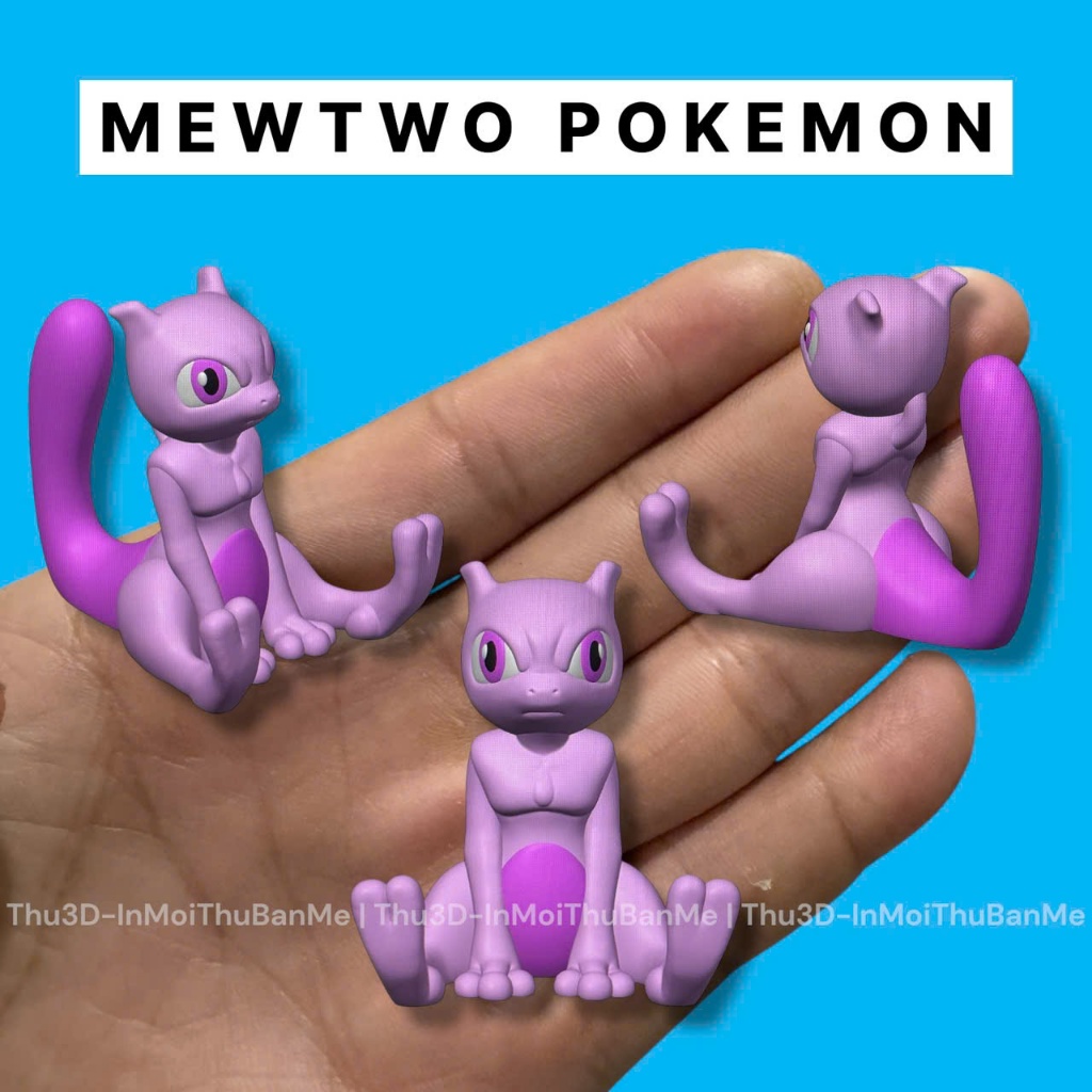 Mewtwo Pokemon | Mô hình đồ chơi 3D & Móc khoá | Bộ sưu tập Pokemon