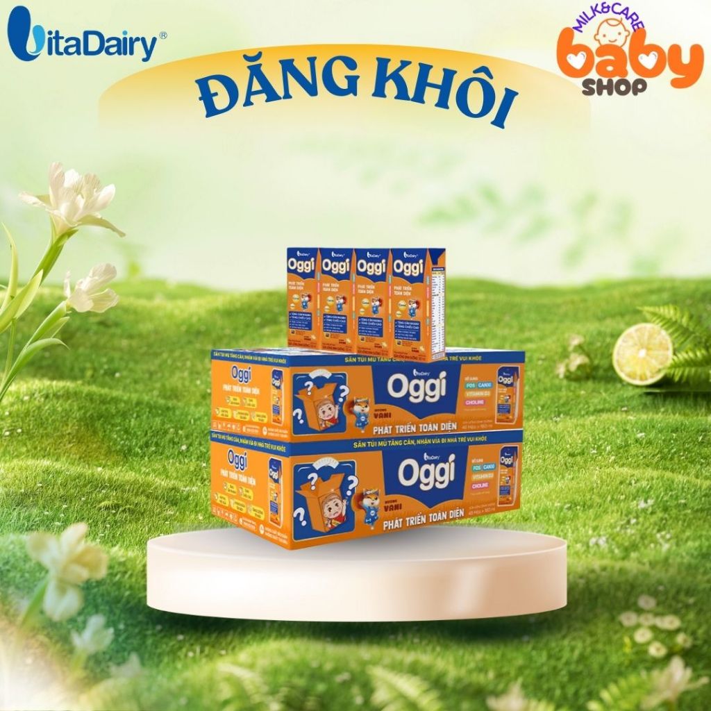 Oggi Phát triển toàn diện thùng 48 hộp(Oggi Cam), Sữa công thức pha sẵn cho bé Vitadairy.