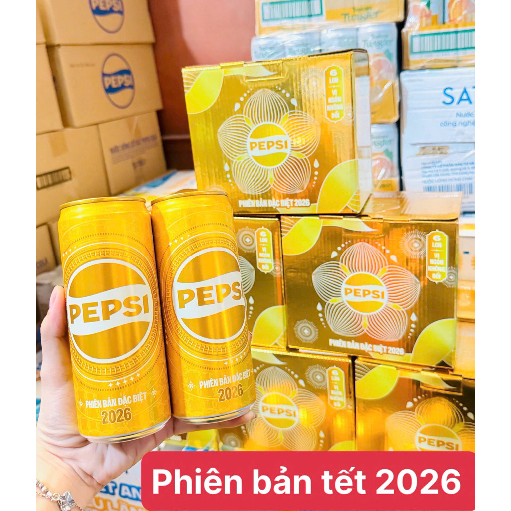 (hoả tốc)Thùng 24 lon 320ml Nước ngọt Pepsi Gold vàng Tài Lộc  phiên bản Xuân 2026
