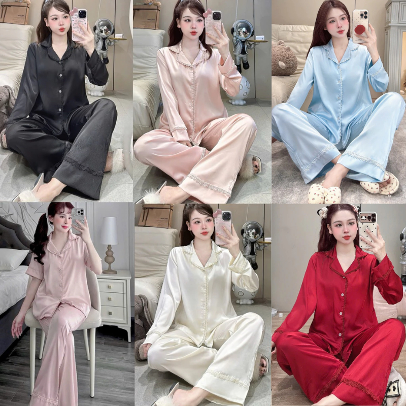[DEAL MỞ BÁN] Bộ Đồ Ngủ Nữ JUSOKA Pijama Lụa Latin Cao Cấp Mềm Mại Siêu Xinh Dễ Thương Dành Cho Nữ LT22