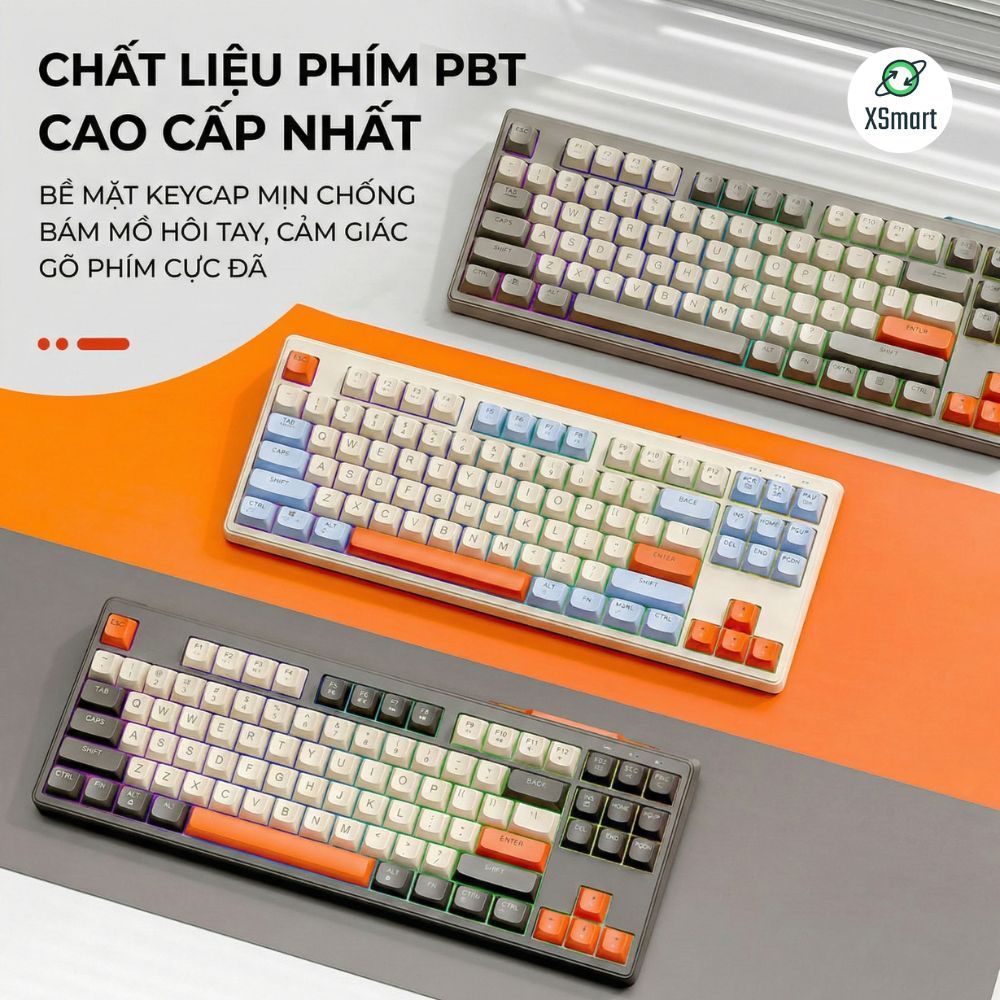 Bàn Phím Không Dây Bluetooth PIN Sạc M87 LED Giả Cơ Gõ Êm Dùng Cho Máy Tính Laptop Điện Thoại | BigBuy360 - bigbuy360.vn