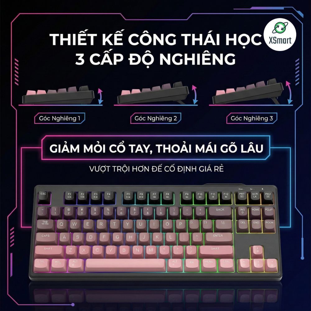 Bàn Phím Không Dây Bluetooth PIN Sạc M87 LED Giả Cơ Gõ Êm Dùng Cho Máy Tính Laptop Điện Thoại | BigBuy360 - bigbuy360.vn
