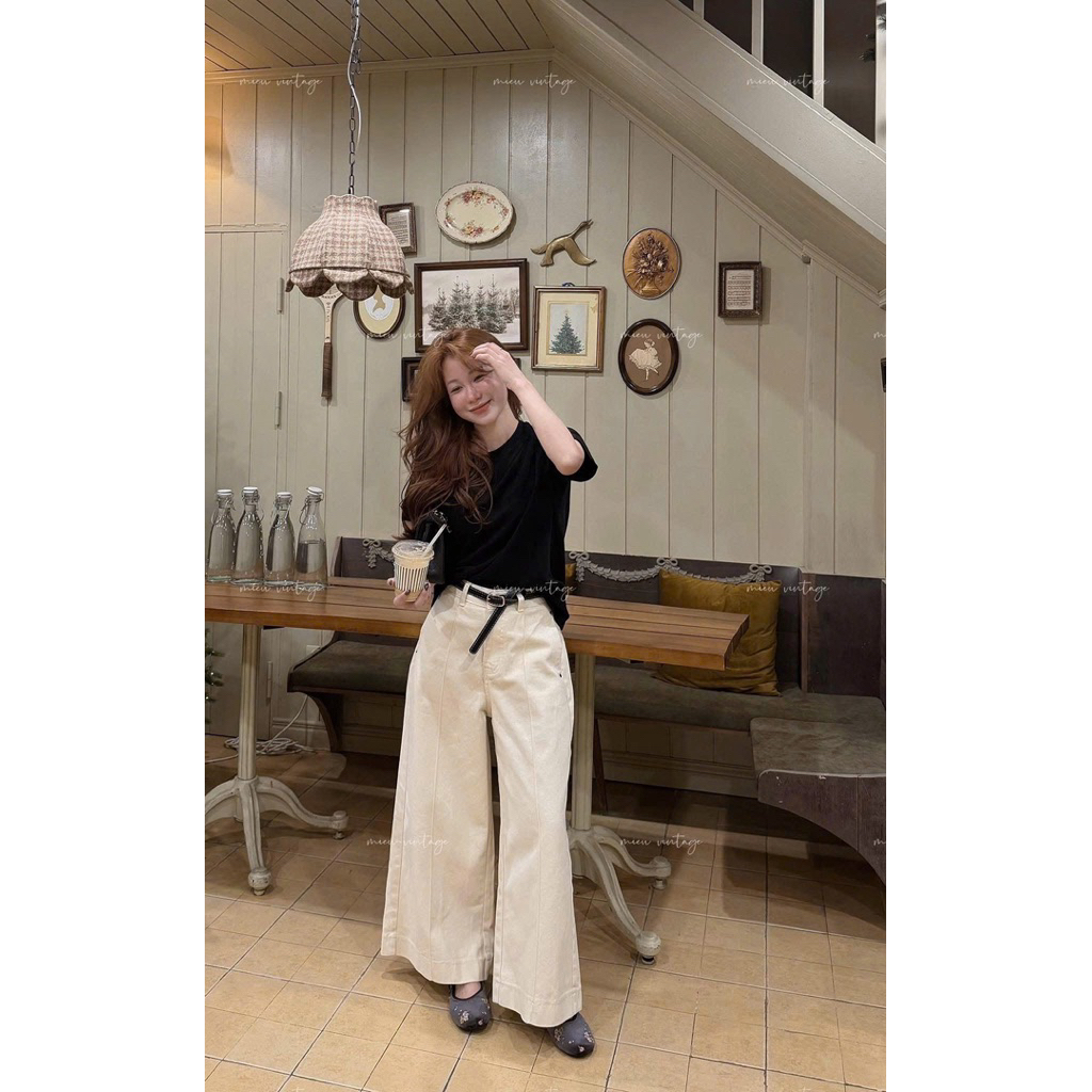 Quần jean xuông kèm đai Qc 90cm