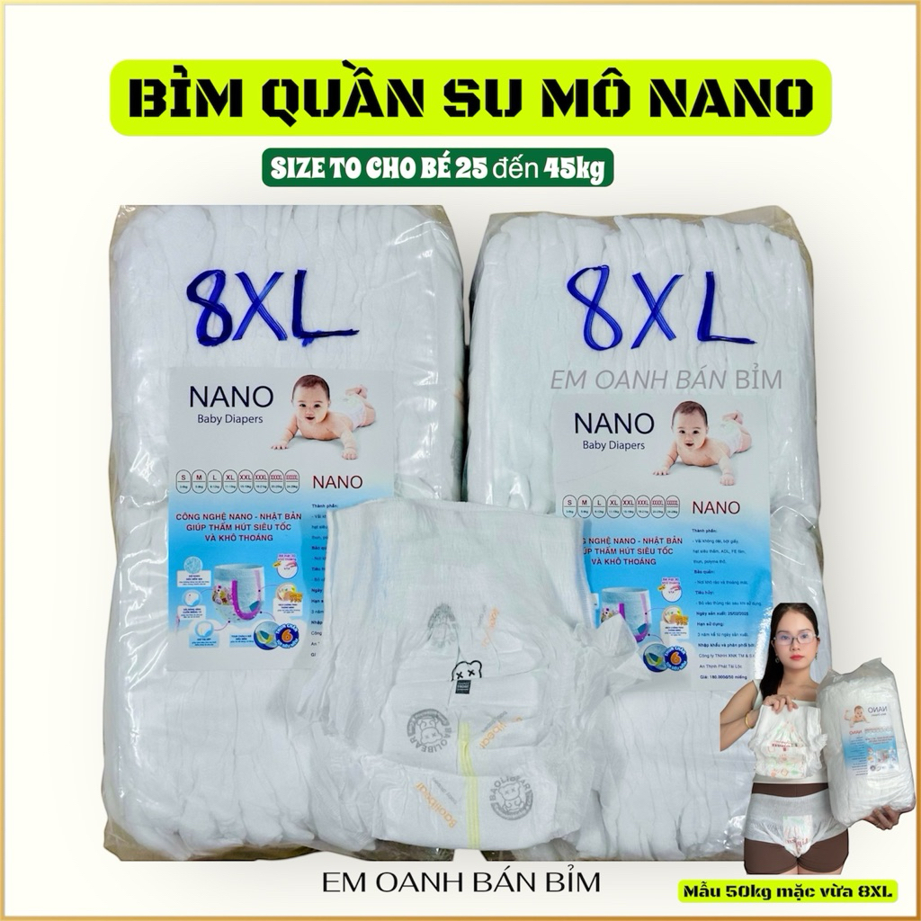 BỈM QUẦN SU MÔ NANO CỰC TO ,SIZE 6XL 7XL 8XL 1 BỊCH (50 MIẾNG)