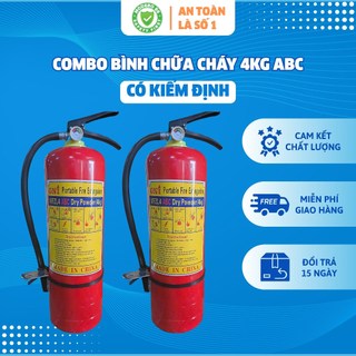 Combo Bình Chữa Cháy 4kg ABC Có Kiểm Định BCA - Tặng Nội Quy Tiêu Lệnh PCCC, Bình Cứu Hỏa An Toàn