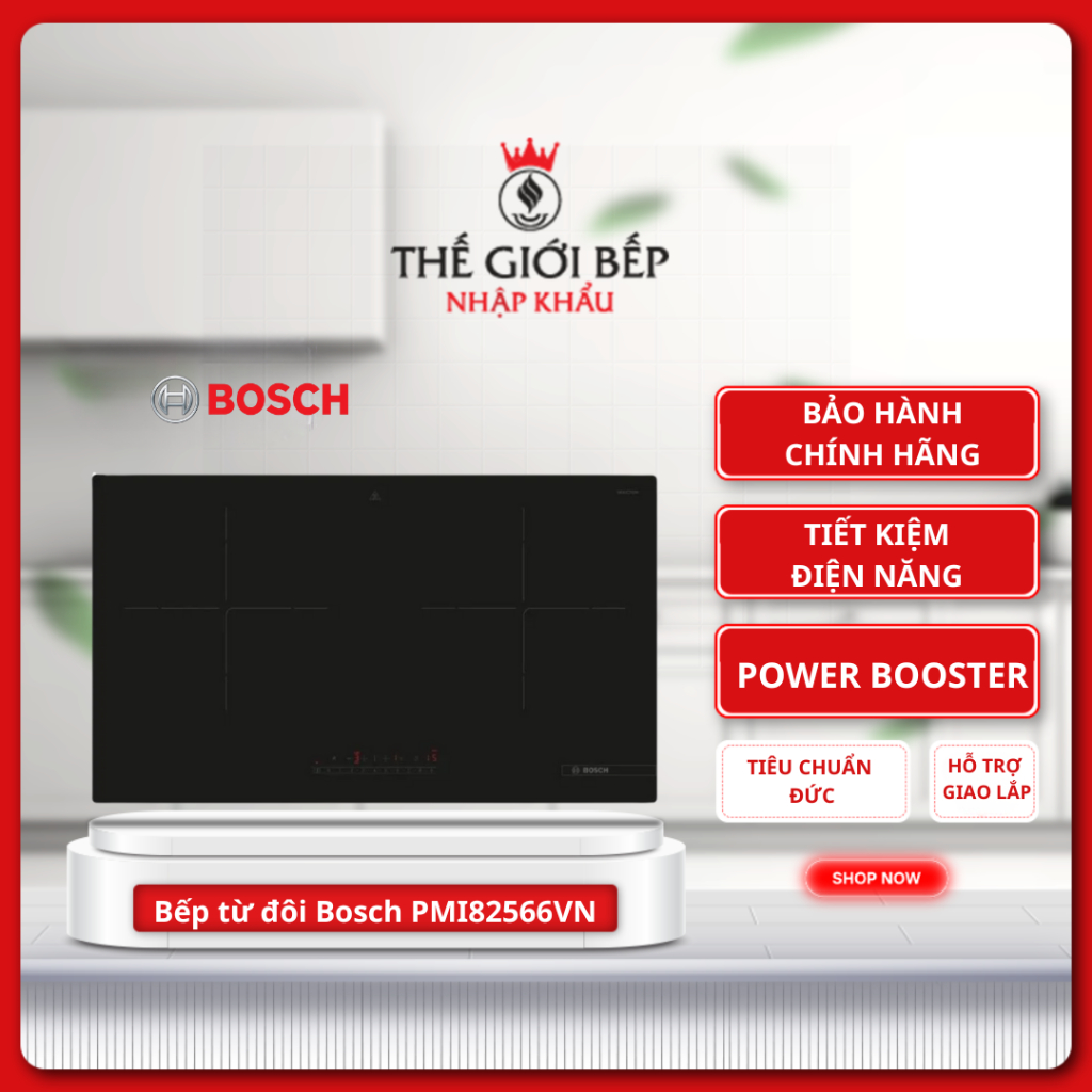 Bếp Từ Đôi Bosch PMI82566VN Lắp Âm – Serie 8, Booster 2 Vùng Nấu