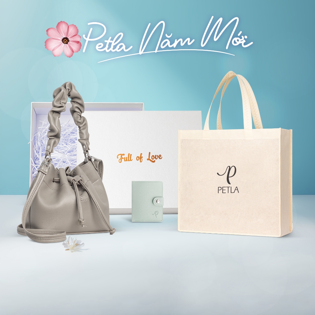 Túi đeo vai da nữ dây rút Petla LN09