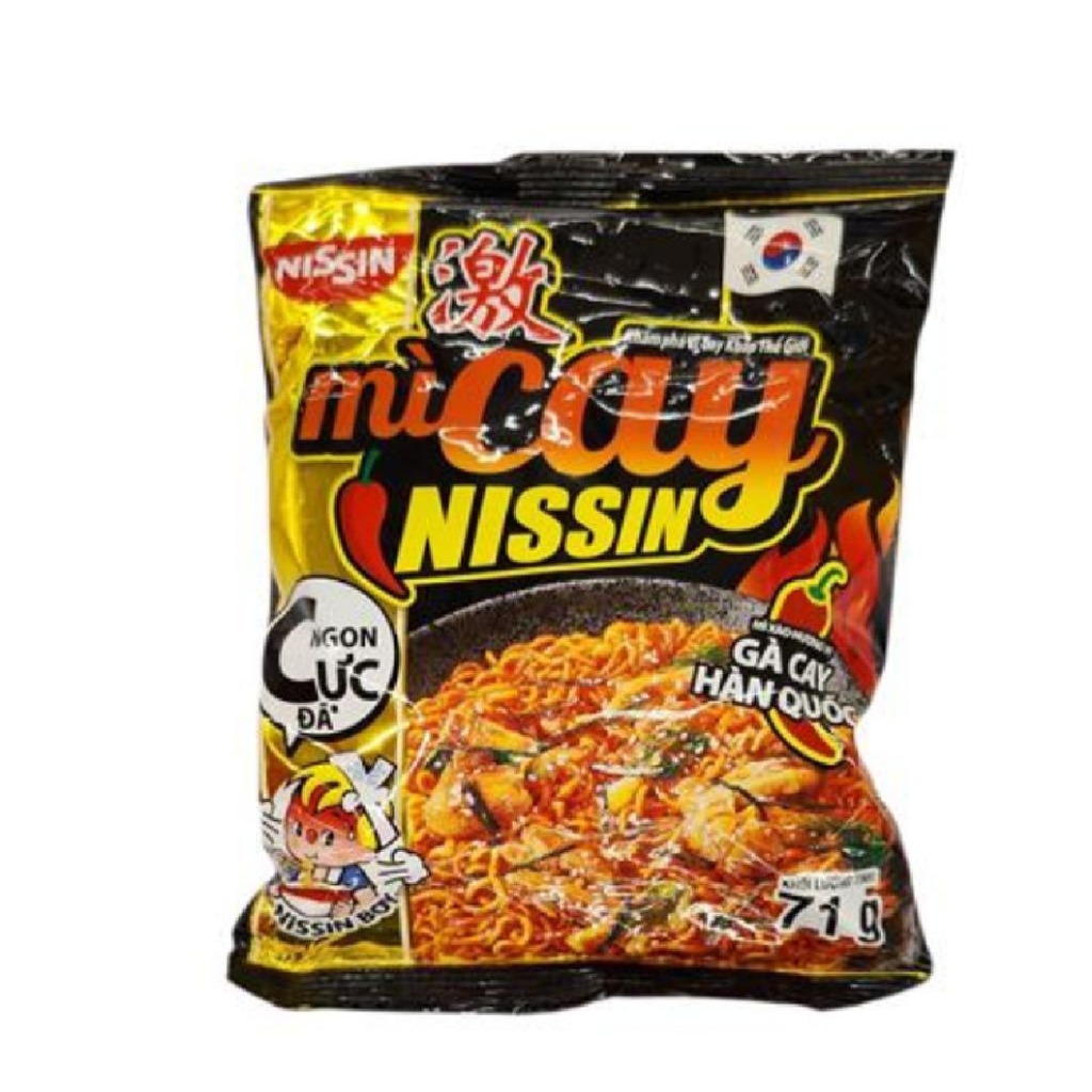 Thùng 30 gói mì trộn Nissin gà cay Hàn Quốc