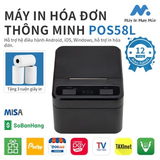 Máy In Nhiệt Bluetooth 58mm (In Hóa Đơn/Biên Lai) Hỗ Trợ RJ11 – TẶNG KÈM 3 Cuộn Giấy