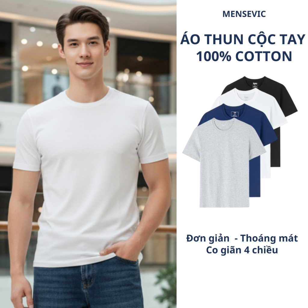 ÁO THUN NAM FORM VỪA CO GIÃN 4 CHIỀU, THOÁNG MÁT, TÔN DÁNG, SIÊU PHONG CÁCH TST01
