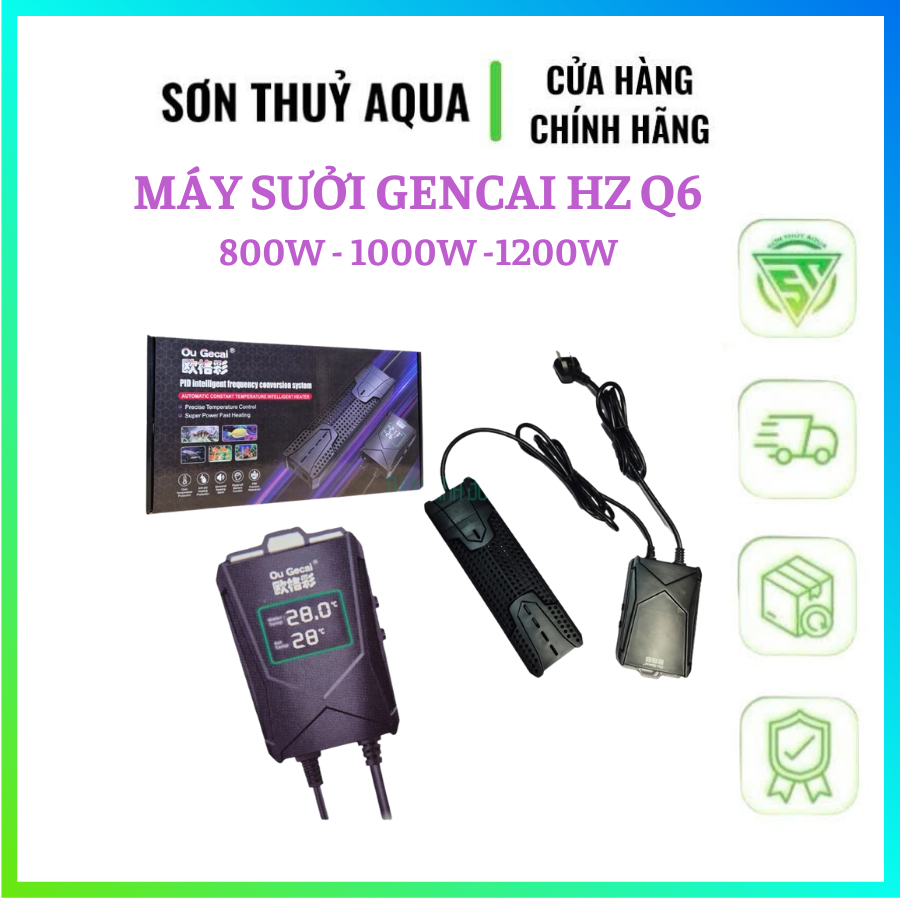 Sưởi bể cá cảnh HZ Q6 Ou Gecai sưởi biến tần – Kiểm soát nhiệt độ thông minh cho bể cá cảnh- Marine
