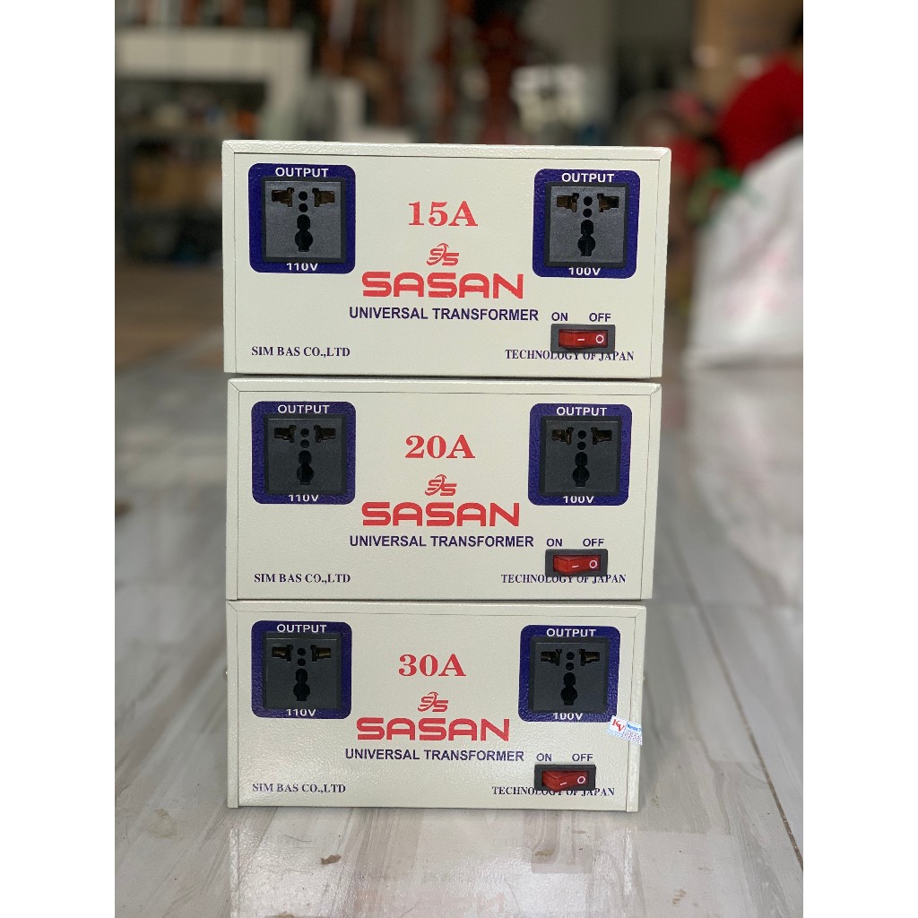 Biến điện 220v ra 110v 100v đổi nguồn dùng cho thiết bị nội địa Sasan CÓ Ổ CẮM Biến áp 220v ra 110v 