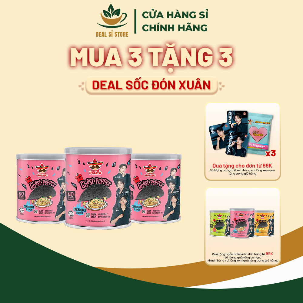 Combo 3 Khoai Tây Mister Potato Ghost Pepper Vị Ớt Carbonara 40G