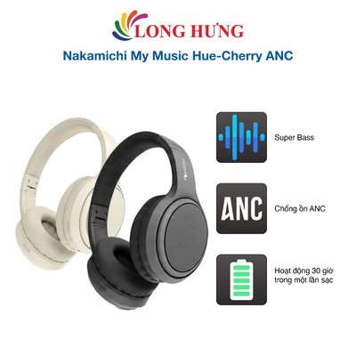 Tai nghe chụp tai Bluetooth Nakamichi My Music Hue-Cherry ANC - Hàng chính hãng