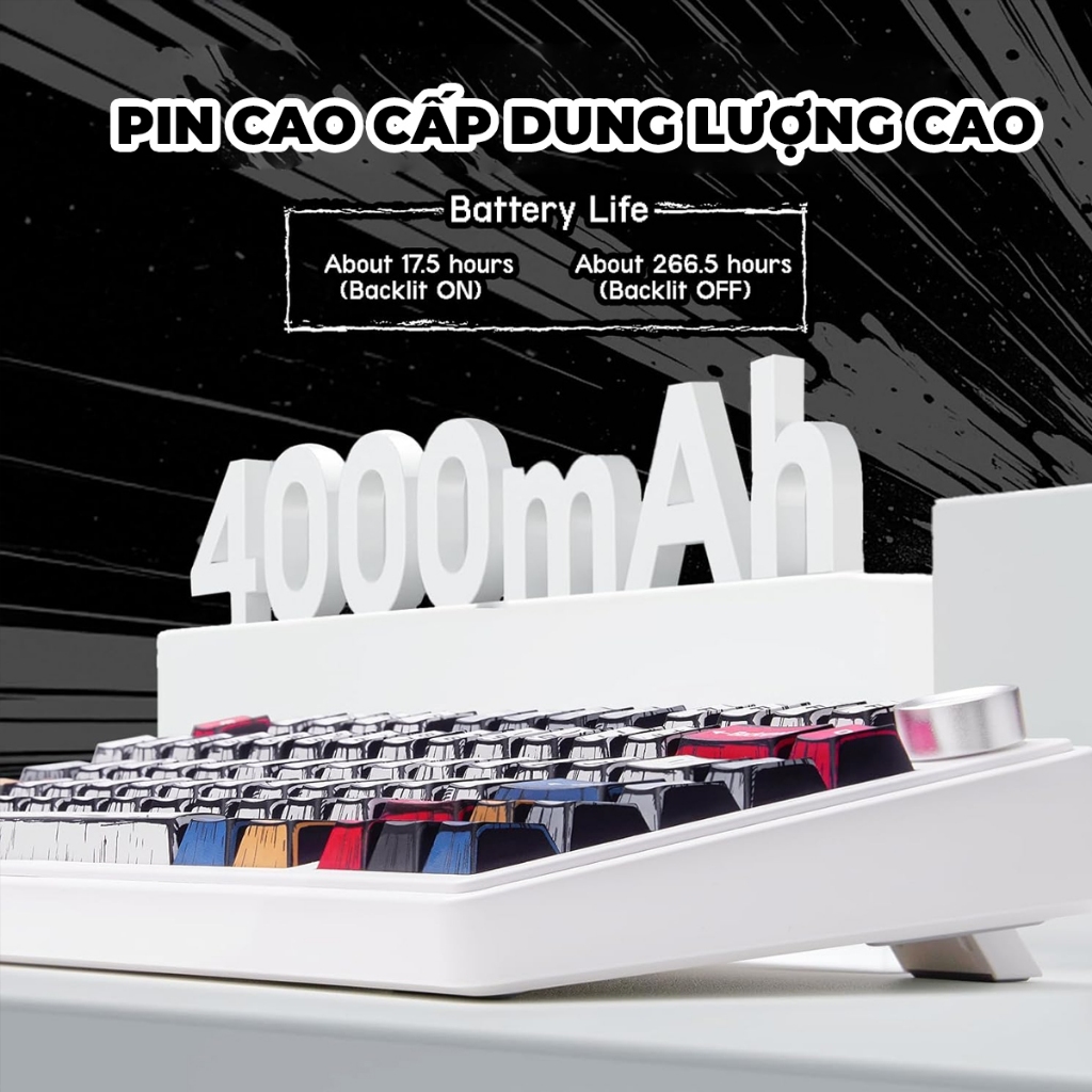 Bàn phím cơ AULA 3 Mode F75 Phiên Bản Màu Comic Gundam Không Dây Hotswap Bluetooth 5.1USB 2.4G Có Núm Vặn Đa Năng | BigBuy360 - bigbuy360.vn