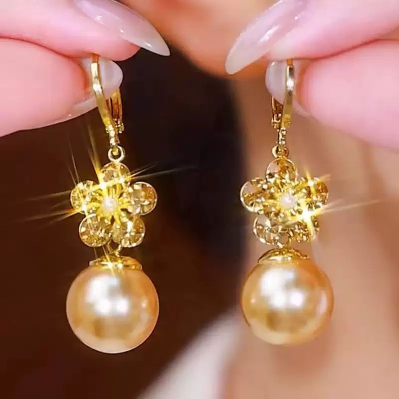 Bông Tai B09 - Kim Hoa Ngọc Trai