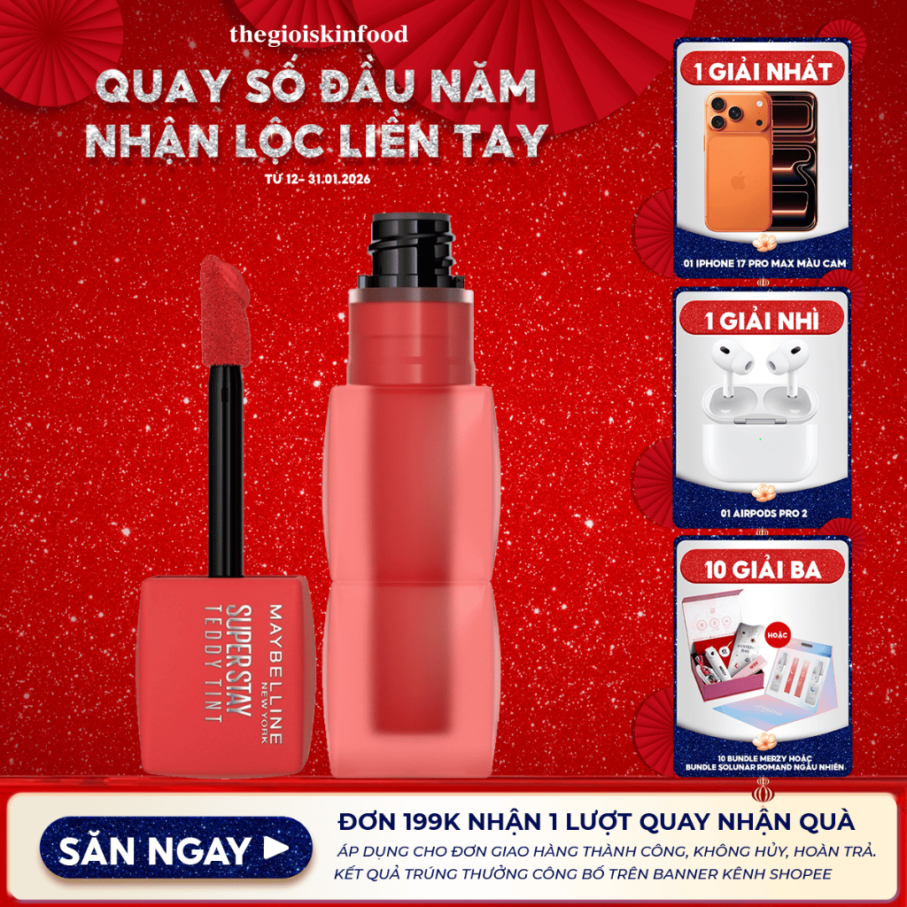 Son Kem Bông Lì, Bền Màu Maybelline Superstay Teddy 5ml