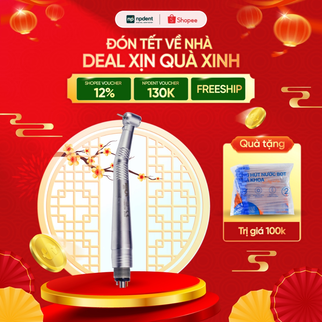 Tay khoan nhanh Sinol AZL-4 NPDENT 4 tia nước làm mát mạnh mẽ, đảm bảo vận hành mượt mà, bảo hành 3 