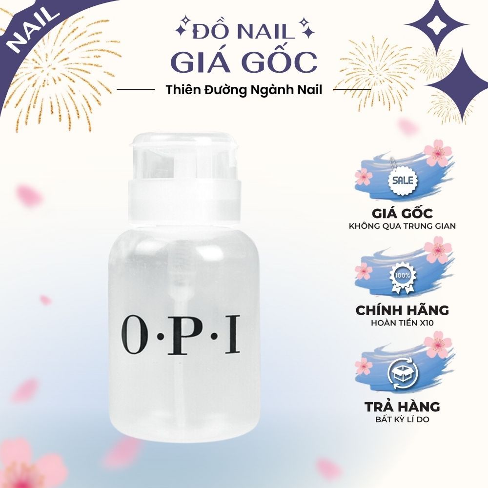 Bình nhún đựng nước lau gel, acetone OPI 200ml, lọ đựng dung dịch chuyên dụng