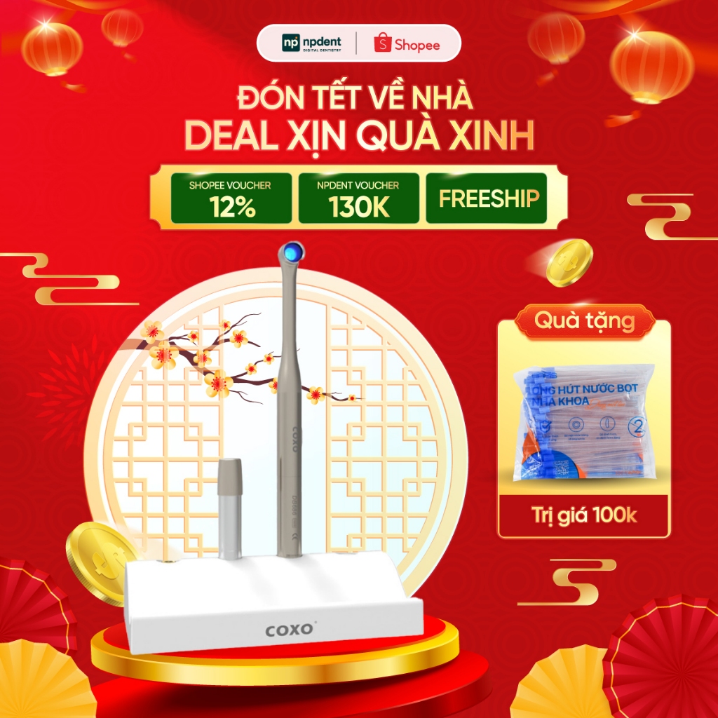 Đèn quang trùng hợp mini NPDENT, đèn quang trùng hợp cầm tay COXO ENPIS DB686 nhỏ gọn, tiện dụng