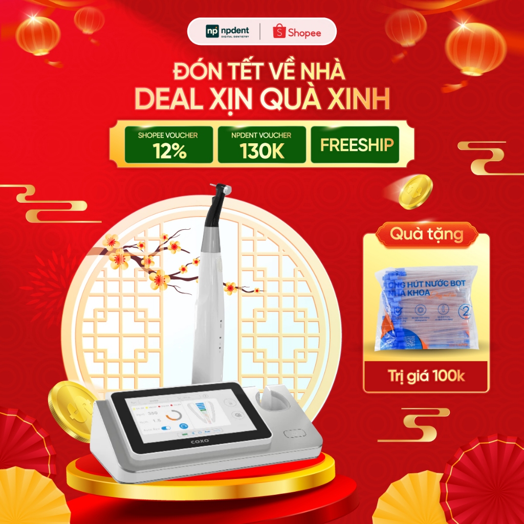 Motor nội nha Coxo C-Smart-I Pilot NPDENT, công nghệ định vị chóp thông minh, màn hình cảm ứng 5 Inc