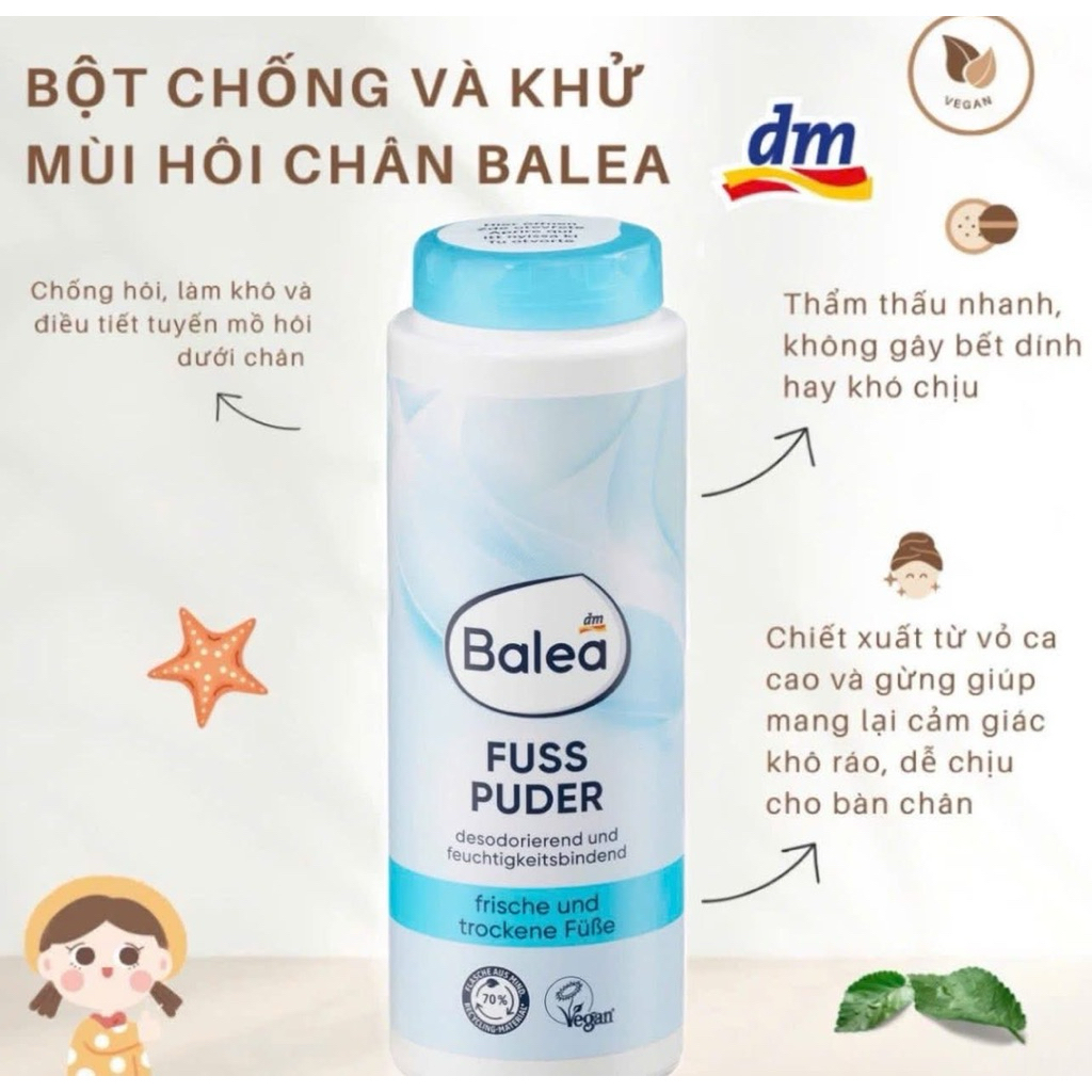 ( Mẫu mới )Bột khử mùi hôi chân balea Đức