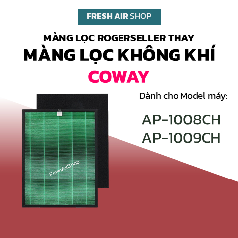 Màng Lọc Rogerseller® tương thích Màng Lọc Không Khí Coway AP-1008CH, AP-1009CH, Màng lọc Hepa Coway