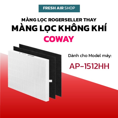 Màng Lọc Rogerseller® tương thích Màng Lọc Không Khí Coway AP-1512HH, màng lọc Hepa Coway AP-1512HH,