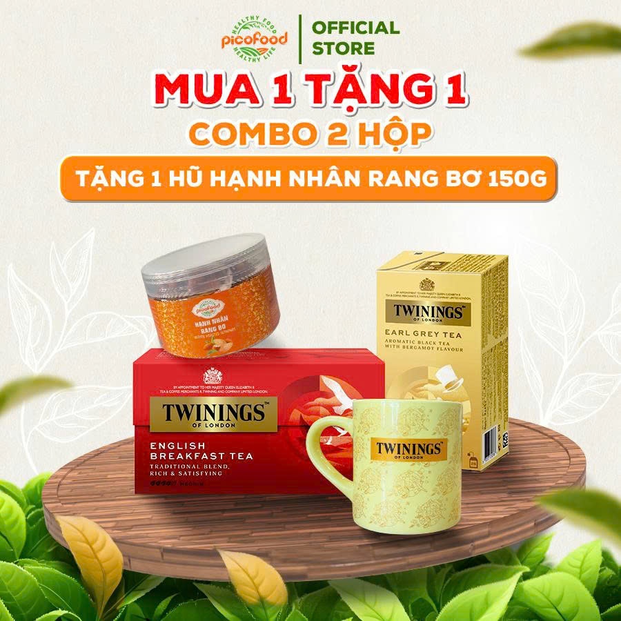 Combo 2 Hộp Trà túi lọc Twinings of London Earl Grey Tea hộp 25 Gói | trà đen bá tước - Pico Food