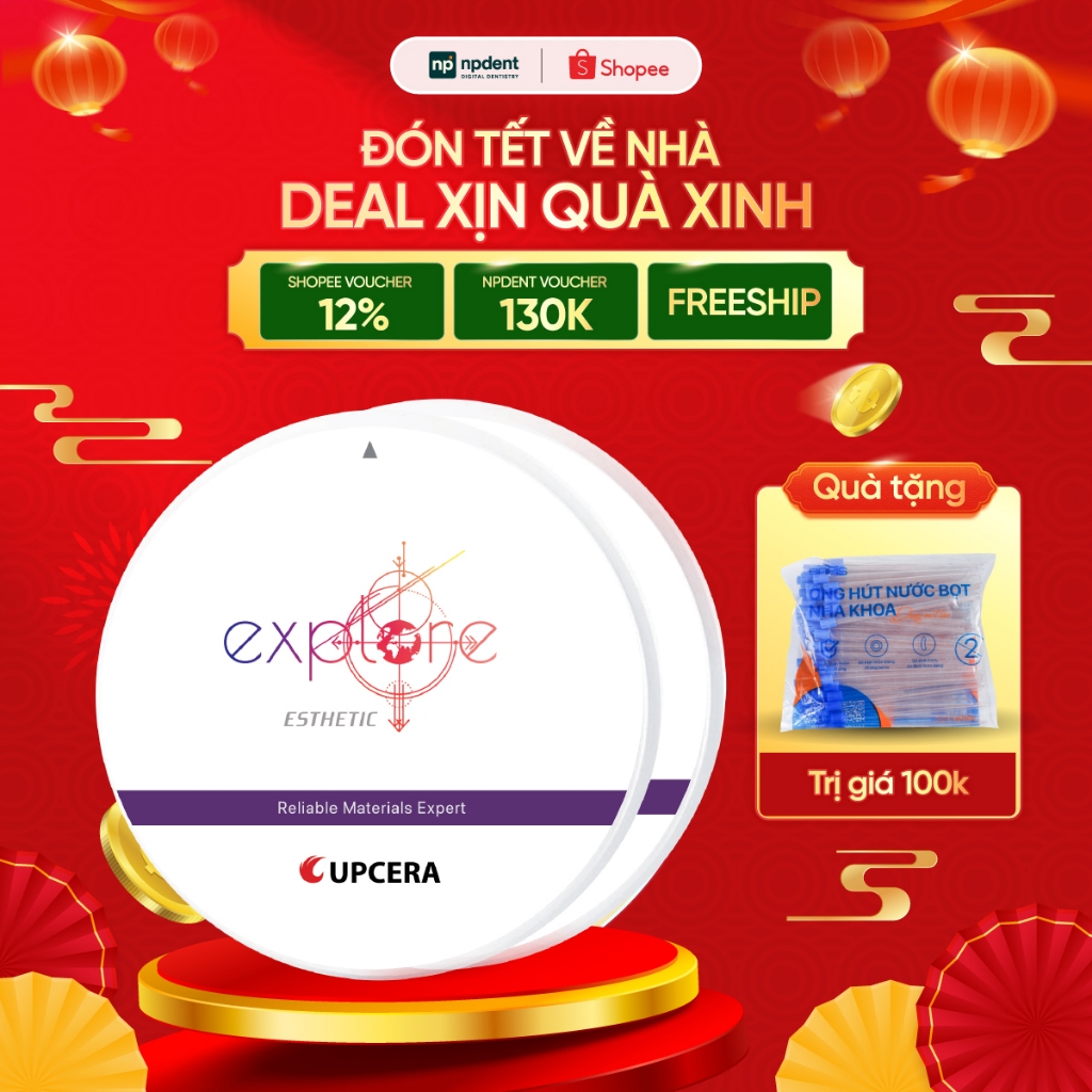 Phôi sứ UPCERA 4D Explore NPDENT, độ xuyên sáng và màu chuyển hoàn hảo, tối ưu cho  các phục hình từ