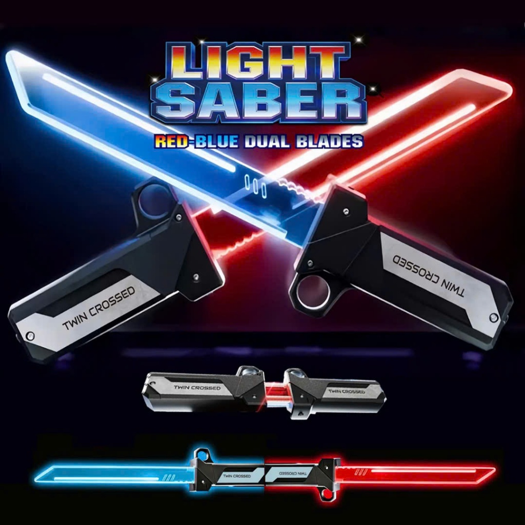 Kiếm ánh sáng Light Saber Twin Crossed, đồ chơi kiếm đôi phát sáng cho trẻ em