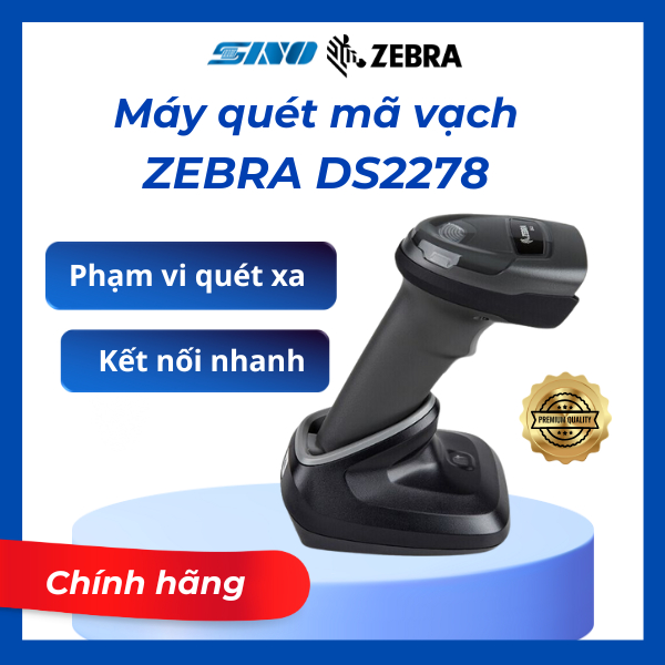 Máy quét không dây 2D Zebra DS2278,kết nối bluetooth với máy tính điện thoại, PN:DS2278-SR7U2100PRW