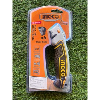 Dao rọc giấy cao cấp INGCO HUK6128 | INGCO HUK615 dao thân hợp kim kẽm dài 19x61mm lưỡi SK4