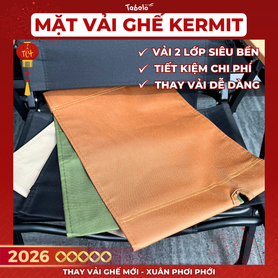 Mặt Vải Thay Thế Ghế Kermit Tabalo - Kèm Phụ Kiện Lắp Đặt, Nâng Cấp Ghế Cũ, Hàng Bền Đẹp