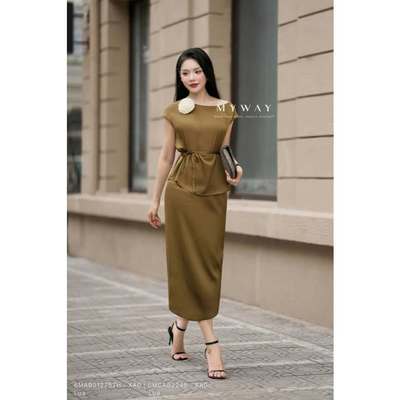 Set Áo Váy Lụa Nữ MY WAY Cao Cấp Dáng Dài Sang Trọng 6MAB01275TH 6MCAB2245